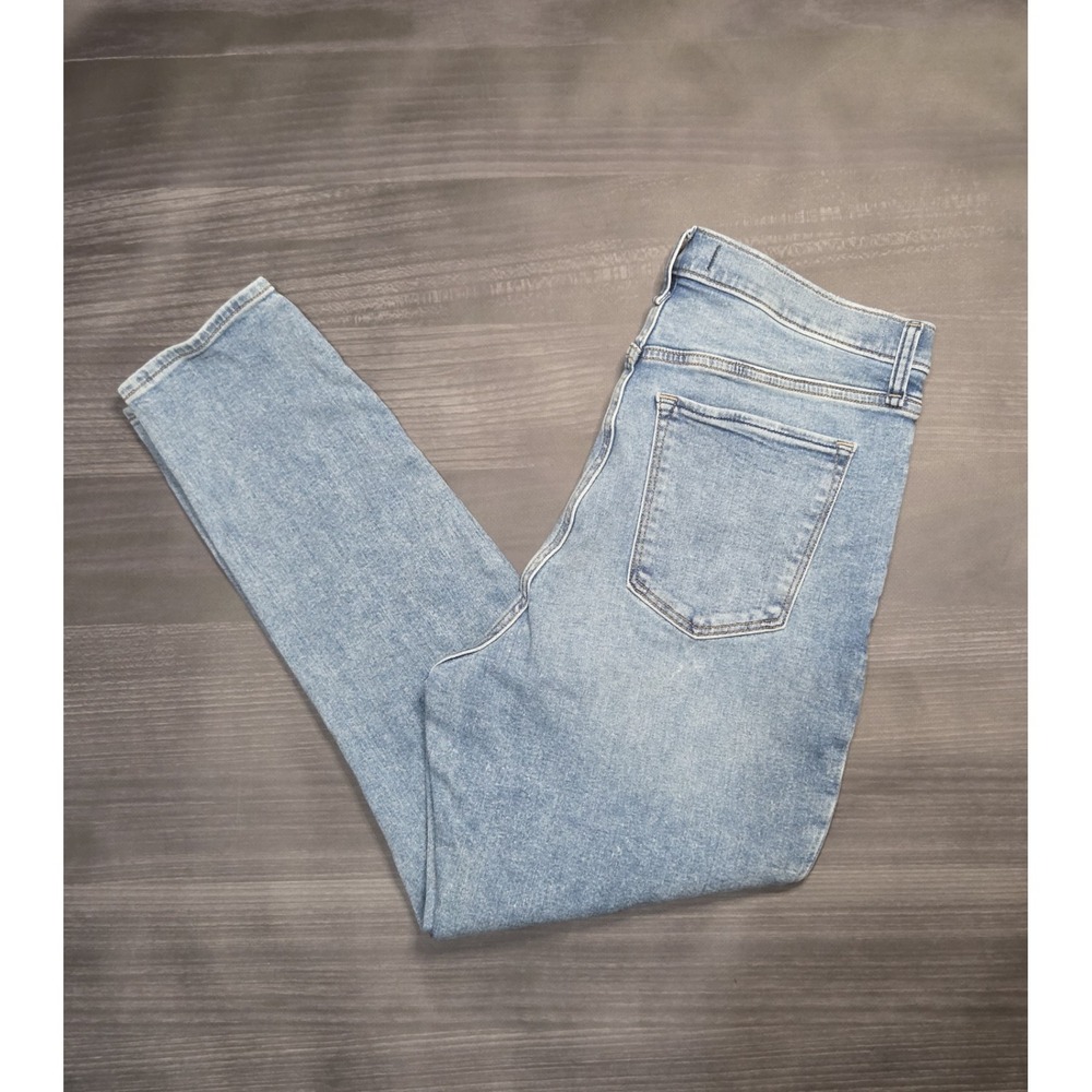 Abercrombie & Fitch Curve Love High Rise Skinny Jeans Light Wash Blue 32 14R